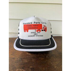 Vintage Standard Parts Corp 3 Stripe Trucker Hat With Embroidered Logo X3